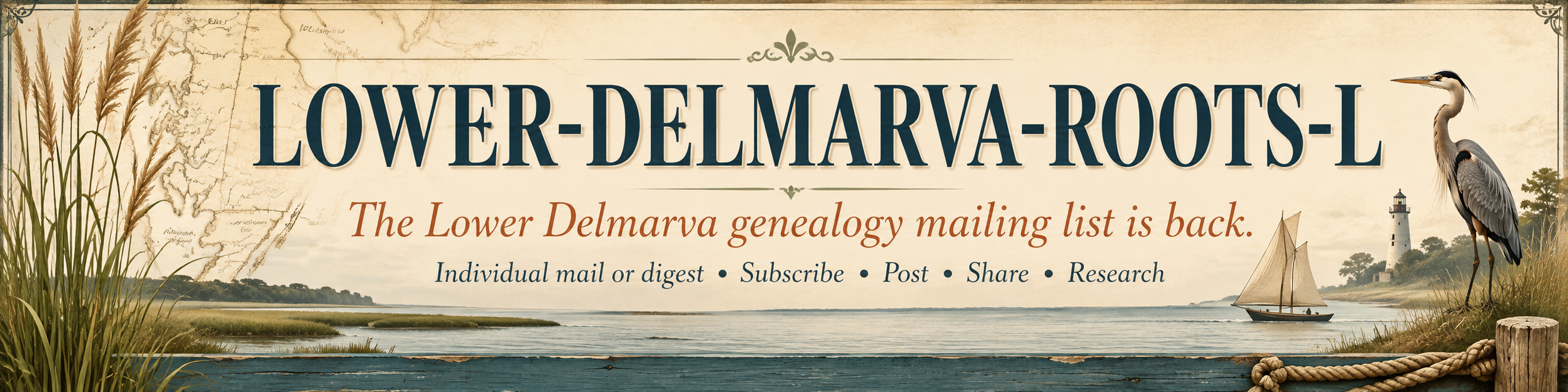 LOWER-DELMARVA-ROOTS-L — The Lower Delmarva genealogy mailing list is back